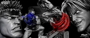 Ken Vs Ryu Diorama(340mm) Street Fighter/Unpainted/Unassembled/3D Printed/Wicked - Picture 1 of 8