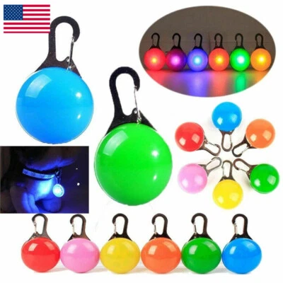 Cachorro Mascota Gato Perro LED Intermitente Collar Etiqueta Clip Hebilla Seguridad Luz Nocturna Colgante Foto 1 de 4