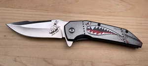 MTech USA Lady Luck Blue/Gray Folding Pocket Knife - Linerlock A/O - Picture 1 of 17