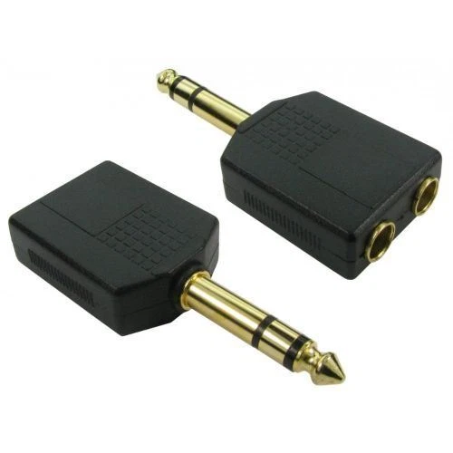 CDL 1/4" Cable STEREO Splitter Adapter 1 x 6.35mm Jack Plug to 2 x Female Y Sockets