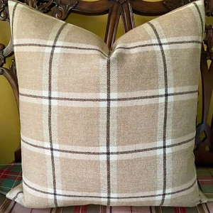 Ralph Lauren BRIDLEWOOD TATTERSAL Birch 100% English Wool Custom Pillow Cover - Picture 1 of 12