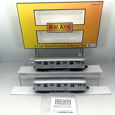 MTH RailKing 30-2163 MTA Non-Powered 2-Car Subway Add On Set O New E New York - Image 1 of 4