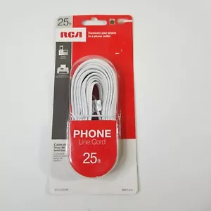 RCA 25 Ft White Phone Line Cord RCA TP243WHR Telephone Cord POTS New in Package - Picture 1 of 3