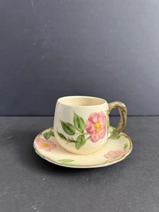 Vintage Franciscan Desert Rose Small Coffee Tea Mug 2 3/4" & Saucer 5.5”-USA - Picture 1 of 9