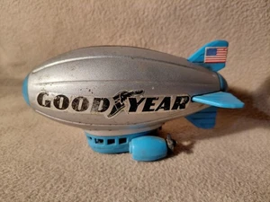 Vintage 70er Jahre Japan Buddy L Goodyear Blimp Spielzeug Silber & Blau - Bild 1 von 6