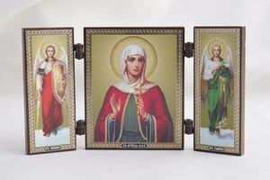 HEILIGER MÄRTYRER ALLA Triptychon Orthodoxe Ikone, Икона Святая Мученица Алла - Bild 1 von 3