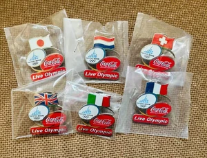 Turin 2006 Winter Olympic Coca-Cola Pin Set 6pcs - Picture 1 of 3
