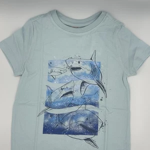 Cat & Jack Boy's Short Sleeve Great White Shark T-Shirt Size XS (4/5) NEW - Picture 1 of 2