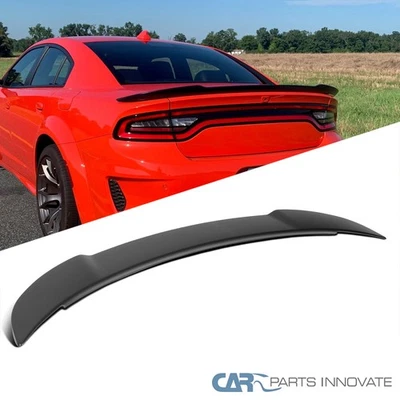 Fits 15-23 Dodge Charger Hellcat Style Matte Black Rear Trunk Spoiler Wing Lip - Image 1 of 4
