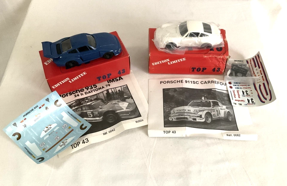 Par Solido Top43: 0082 Porsche 911, 0042 Porsche 935 con calcomanías vintage 1/43 ¡NUEVO EN CAJA! Foto 1 de 4