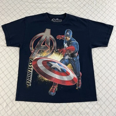 Marvel Captain America Crew Neck Short Sleeve T-Shirt Youth Boys Size 8 Red - Image 1 of 4