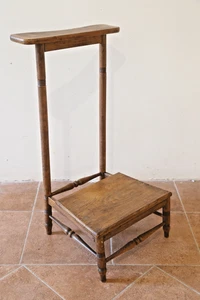 antico inginocchiatoio legno faggio massello anni 30 '900 manifattura lombarda - Imagen 1 de 22