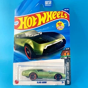 HOT WHEELS 2025 SLIDE-BURN METALFLAKE OLIVE GREEN 108/250 HYX84 NEW MODEL - Picture 1 of 2