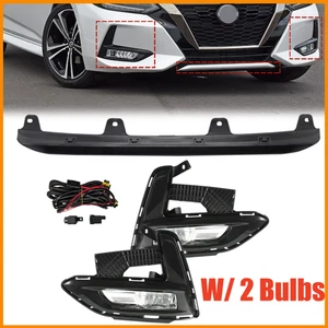 Fit 2020-2022 Nissan Sentra Fog Lights Bezel Kit+Front Lower Grille Trim Molding - Picture 1 of 11