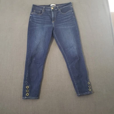 Jeans loft feminino tamanho 12/31 cintura alta bainha de botão skinny  - Imagem 1 de 4