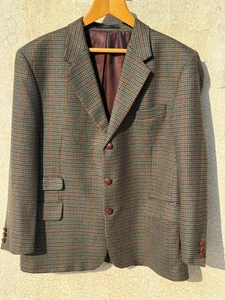 VTG Westbury Lambswool and Cashmere men Sport Coat Blazer Tweed Houndstooth 54R - Picture 1 of 18