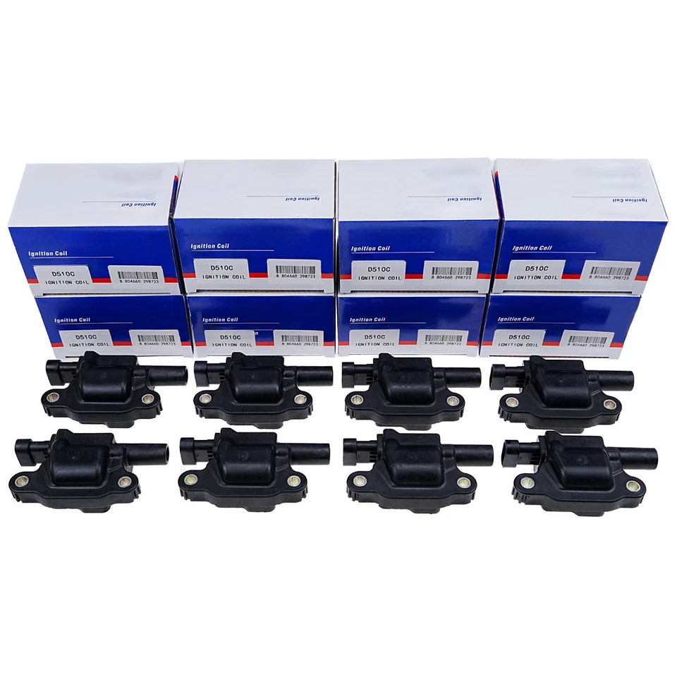 8PCS OEM Ignition Coil D510C For Chevrolet GMC V8 12713668 UF413 12570616 - Image 1 of 4