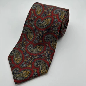 Brooks Brothers Herrenkrawatte rot Paisley 100 % Seide bedruckt in Italien hergestellt in den USA - Bild 1 von 4