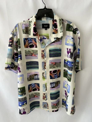 Camisa estilo resort multicolor de HUF Stages para hombre talla mediana para hombre "  Foto 1 de 4