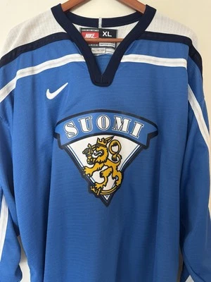 Vintage 1998 Nike Team Finland IIHF Hockey Jersey - Image 1 of 4