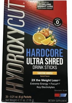 Hydroxycut Hardcore ULTRA SHRED 20 MANDARINA MIMOSA 2X Pérdida de Peso Foto 1 de 4