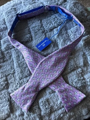 Pajarita Southern Tide 100 % seda púrpura con ranas azules tocando música ajustable nueva con etiquetas Foto 1 de 3