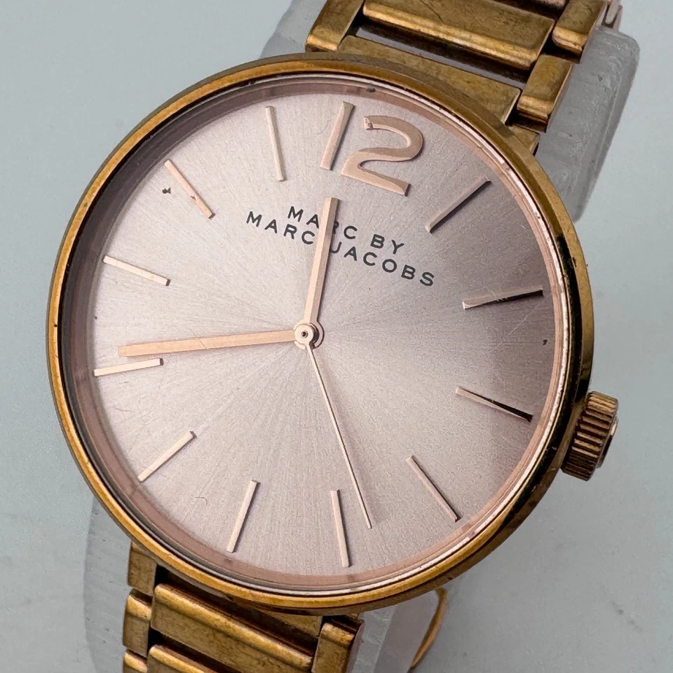 Женские кварцевые часы Marc Jacobs MBM3042 50 м розовое золото сталь новый аккумулятор 6,25 дюйма - Изображение 1 из 4