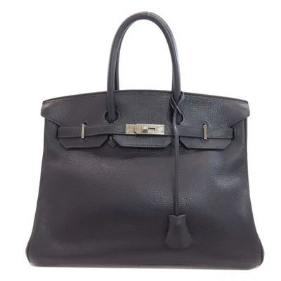 Bolso de Mano HERMES Birkin 35 SilverHardware Taurillon Clemence Damas [Usado] Foto 1 de 4