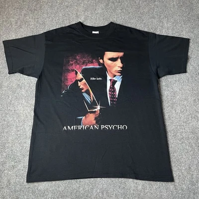 Camiseta De Colección American Psycho Christian Bale Película Promo Para Hombres L Camiseta de Terror Foto 1 de 4