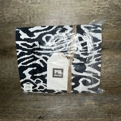 PB Dorm Pottery Barn Teen Zebra ￼Set Twin XL Black White Flat Fitted Pillow D3 - Image 1 of 3