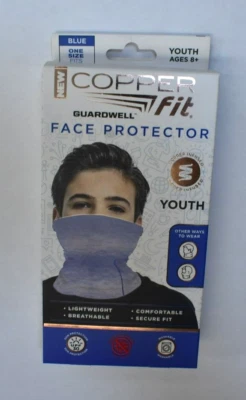 Copper Fit Boys Big Guardwell Face Cover and Neck Gaiter Blue Youth New - Image 1 of 4