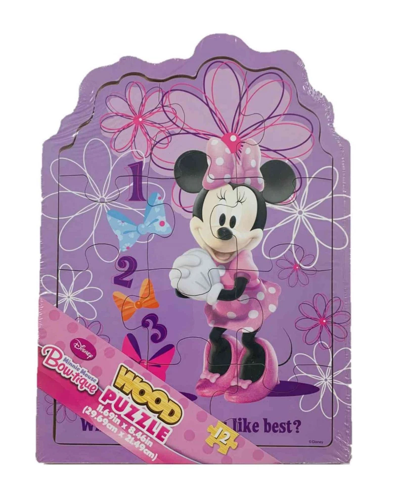 Rompecabezas de madera con forma de 12 piezas Disney Minnie Mouse ~ ¿Qué arco te gusta más? Foto 1 de 1
