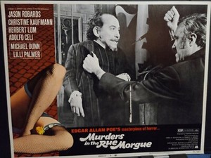 Lobby Card 1971 MURDERS IN THE RUE MORGUE Jason Robards stabbing Michael Dunne