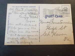 FORT BLISS, TEXAS 1943 SEGUNDA GUERRA MUNDIAL Ejército Historia Postal CACTUS Banda 46 - Imagen 1 de 2