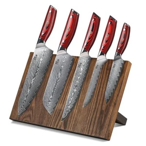 6Pcs TURWHO Boning Santoku Slicing Chef Knives Japanese VG10 Damascus Block Set - Picture 1 of 12