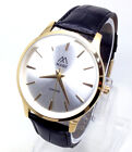 057P Men Elegant Wrist Watch Black Leathe Band Luxury Silver Smart Dial Quartz