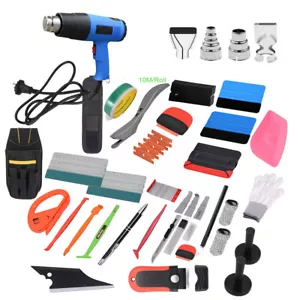 Car Window film Tint Wrapping Vinyl Tools Squeegee Scraper Heat Gun Application - Picture 1 of 28