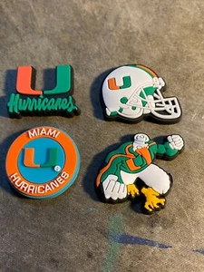 Set charm scarpa squadra calcio Miami Hurricanes bottone posteriore - Foto 1 di 1