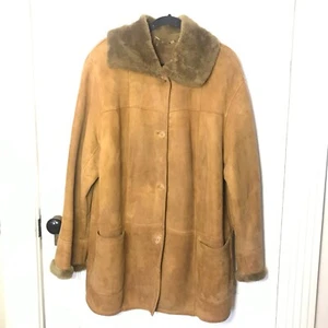 Dominic Bellissimo Shearling Coat Brown Suede Size S Pockets Vintage - Picture 1 of 5
