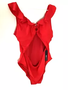 Fashion Nova Katherine 1pc Red Cut Out Bathing Suit 3X New Padded Bra - Picture 1 of 7