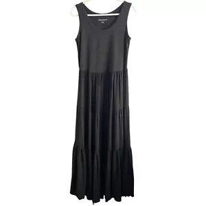 Soft Surroundings Black Sleeveless Tiered Maxi Dress M Boho Whimsy Goth Witchy - Picture 1 of 8