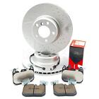 For Bmw 435D M Sport Dimpled Grooved Front Brake Discs Xtra Pads Sensor 370Mm