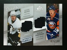 2008-09 SP Game Used Authentic Fabrics Duos #AF2DM Malkin/Fedotenk0 #015/100
