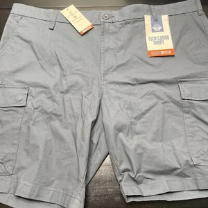 Dockers Men's Blue/Grey Tech Cargo Shorts Size 42 Smart 360 Stretch Wicking NEW - Picture 1 of 10