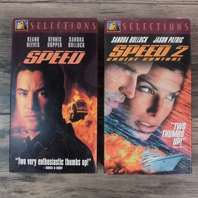 Speed 1 & 2 Cruise Control VHS 1994 1998 Keanu Reeves Sandra Bullock NICE Tested - Image 1 of 4