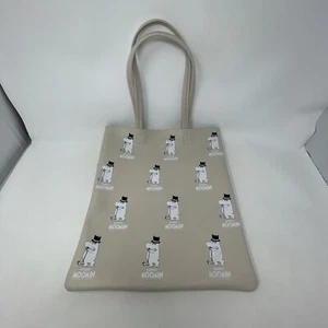 Moomin Tote Beige White Miniso Finland Japan PVC Shoulder Bag Top Hat Cane Slim - Picture 1 of 14