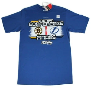 Boston Bruins Tampa Lighting Reebok NHL T Shirt Sz. M Eastern Conference NEW - Picture 1 of 11