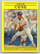 1991  Fleer #143 David Cone New York Mets
