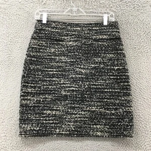 Ann Taylor Mini Skirt Womens 2 (Actual 29x19) Black Tweed Mid Rise Back Zip - Picture 1 of 15