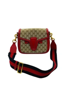 Gucci Monogram Ruinart Calfskin Medium Lady Web Shoulder Bag Beige Ebony Hibiscu - Picture 1 of 9